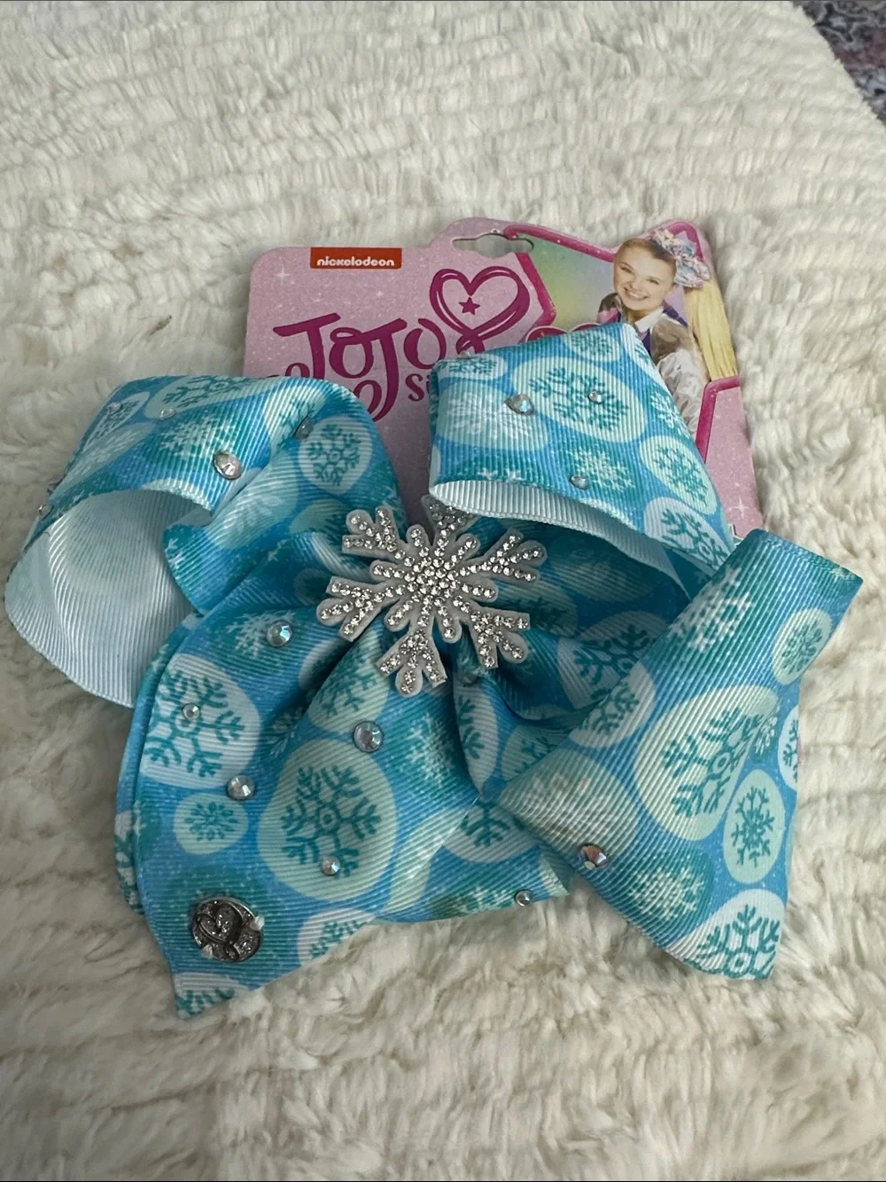 Jojo Siwa Blue Snowflake Bow